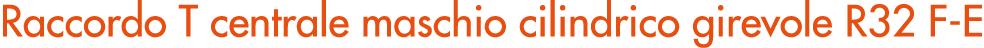 Raccordo T centrale maschio cilindrico girevole R32 F E