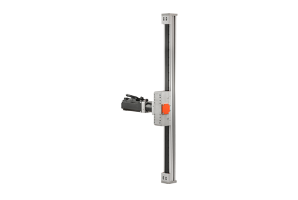 Riemengetriebene, kolbenstangenlose Achse, Reihe VBK, mit integriertem Motor und Getriebe am Schlitten